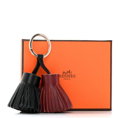 Hermes Lambskin Carmen Uno-Dos Key Holder Black Rouge H 8 of 8