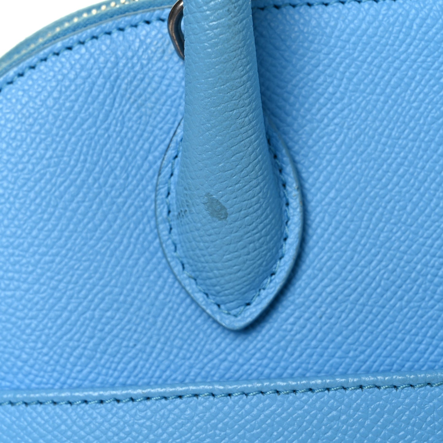 Grained Calfskin S Ville Top Handle Bag Blue