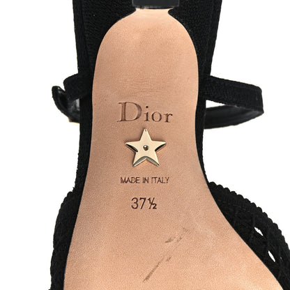 Christian Dior Mesh Cannage Embroidery Pumps 37.5 Black 7 of 8