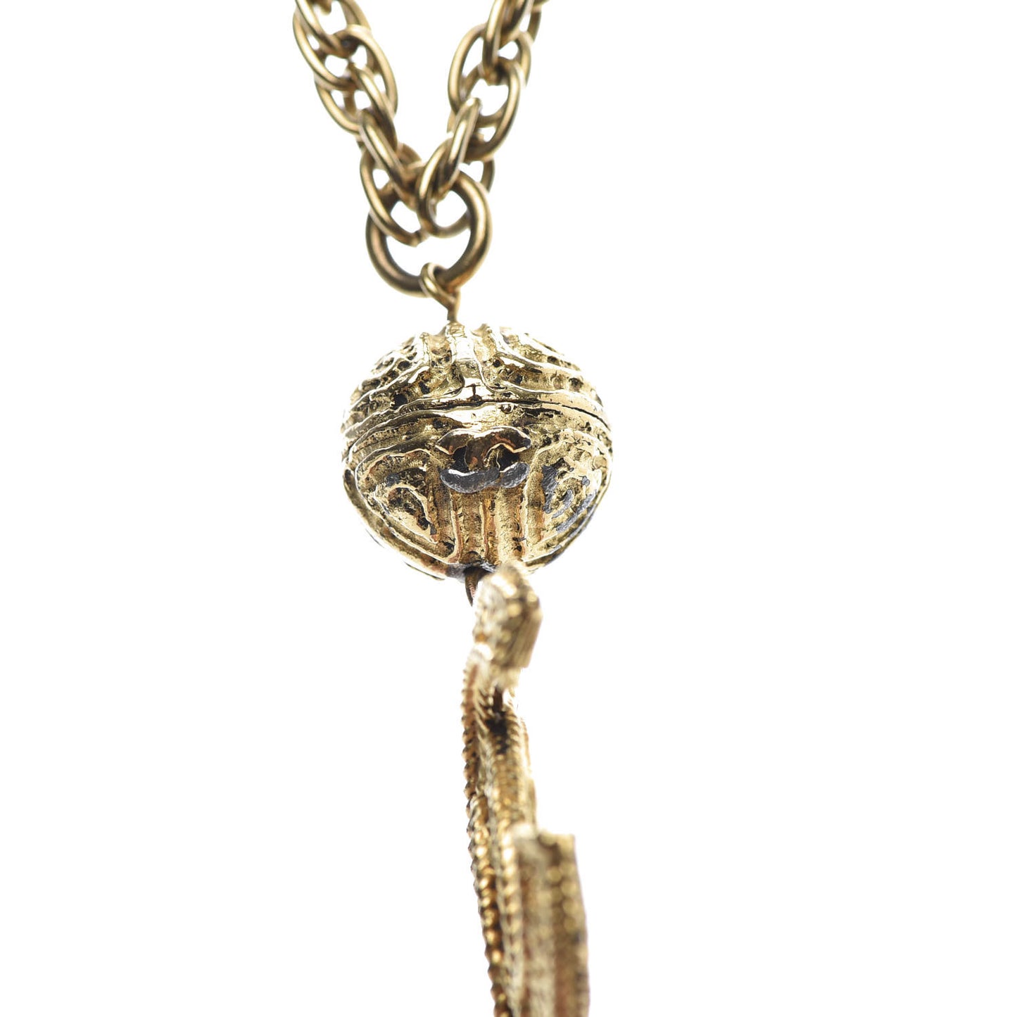 CC Chain Pendant Necklace Gold