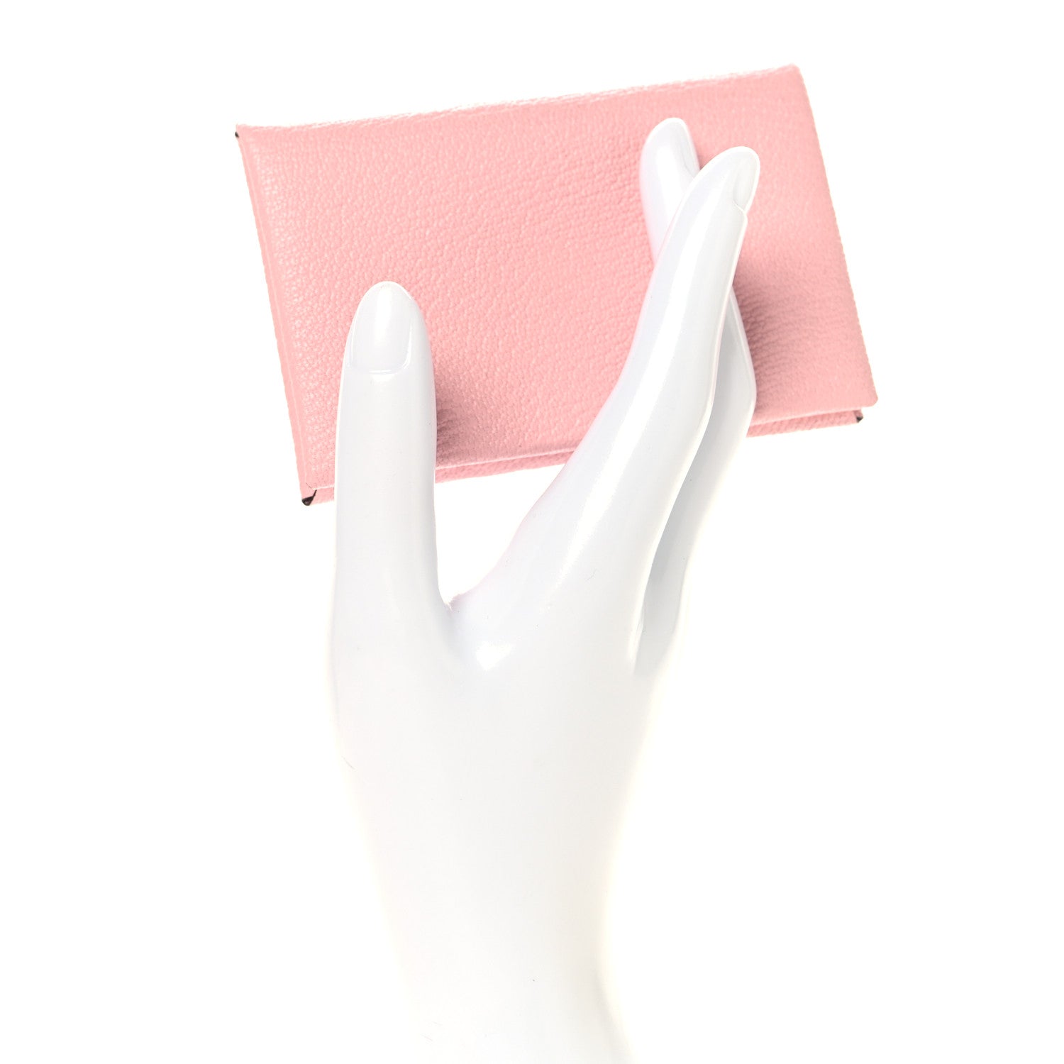 Hermes Chevre Mysore Calvi Card Case Rose Darling 2 of 8