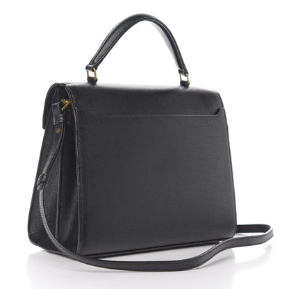 Saint Laurent Grain de Poudre Medium Classic Monogram Cassandra Top Handle Black Rouge Legion 2 of 9