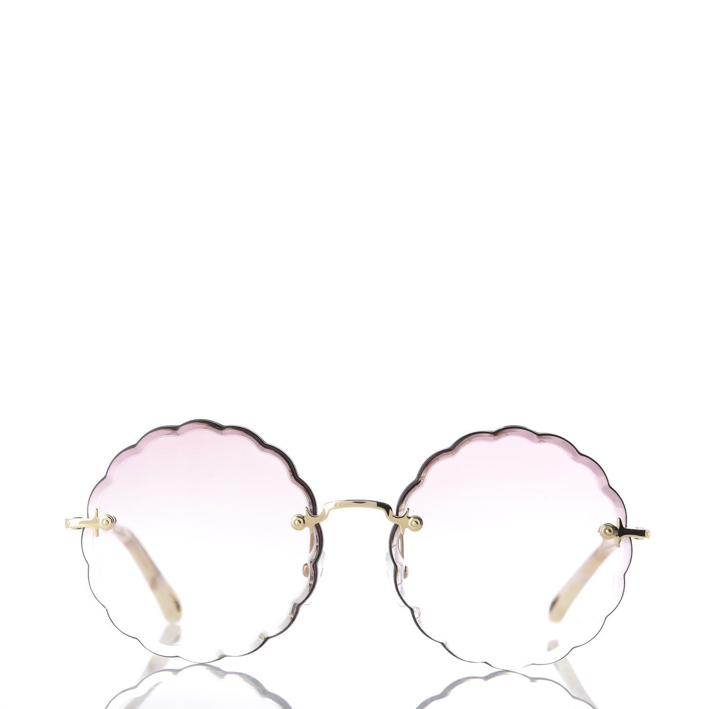 Rosie Bevelled Round Sunglasses CE142S Gold Gradient Coral
