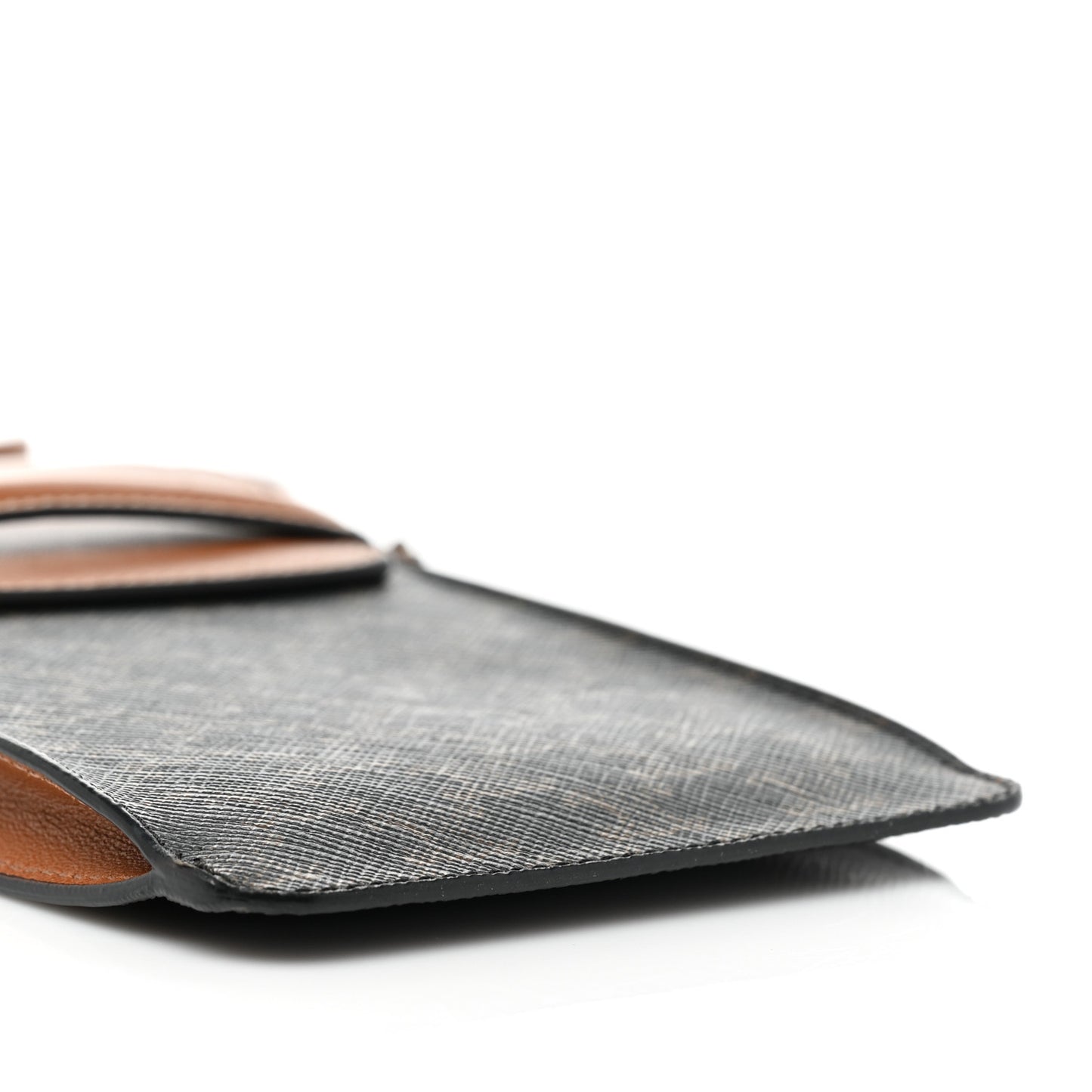 Triomphe Canvas Lambskin Phone Pouch With Flap Tan