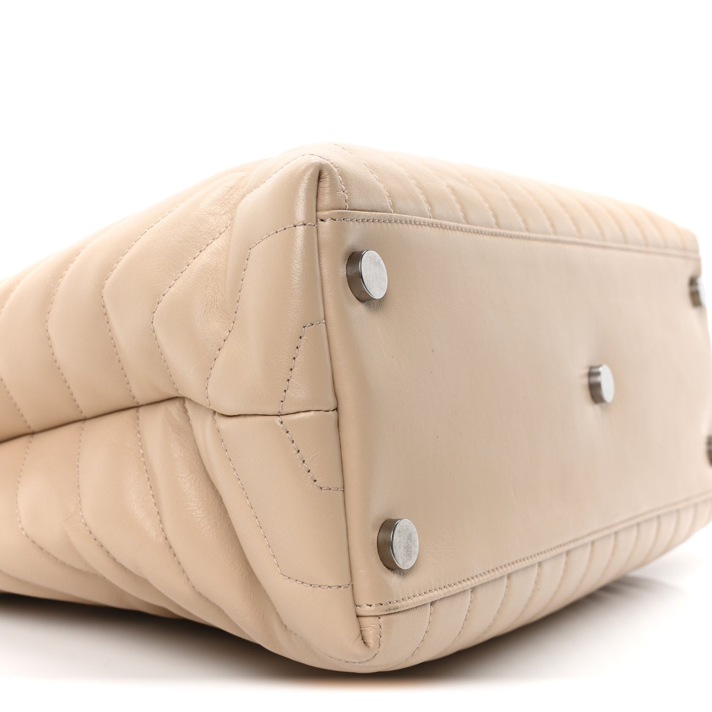Calfskin Y Quilted Monogram Large Loulou Shopper Nude Powder