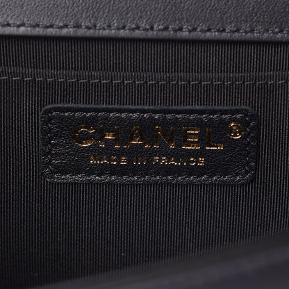 Chanel Lambskin Chevron Medium Boy Flap Black 6 of 12