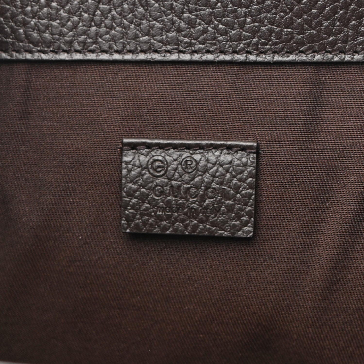 Gucci Monogram Dollar Calfskin O Drawstring Backpack Beige Ebony Testa di Moro Dark Chocolate 6 of 9
