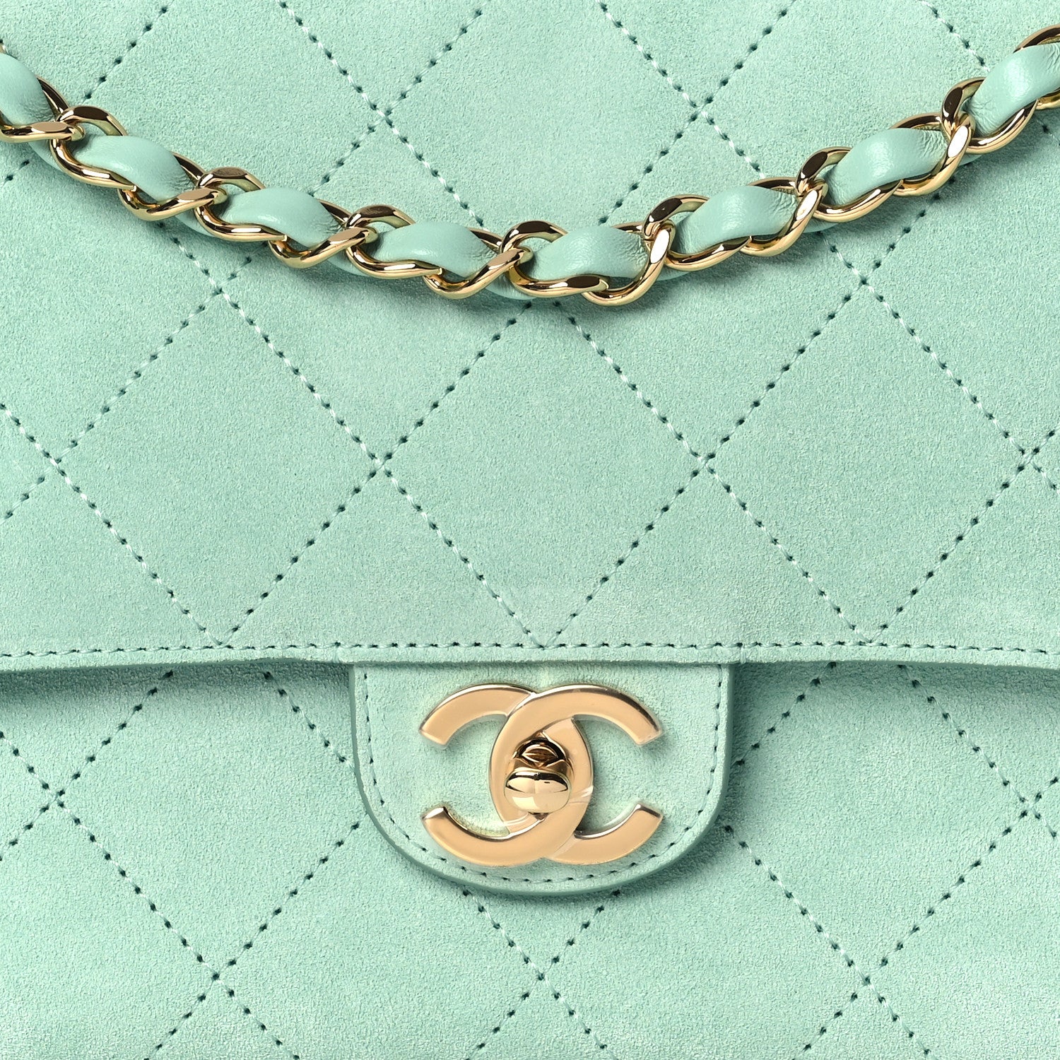 Chanel Suede Calfskin Small Souplissimo Maxi Flap Green 12 of 22