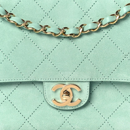 Chanel Suede Calfskin Small Souplissimo Maxi Flap Green 12 of 22