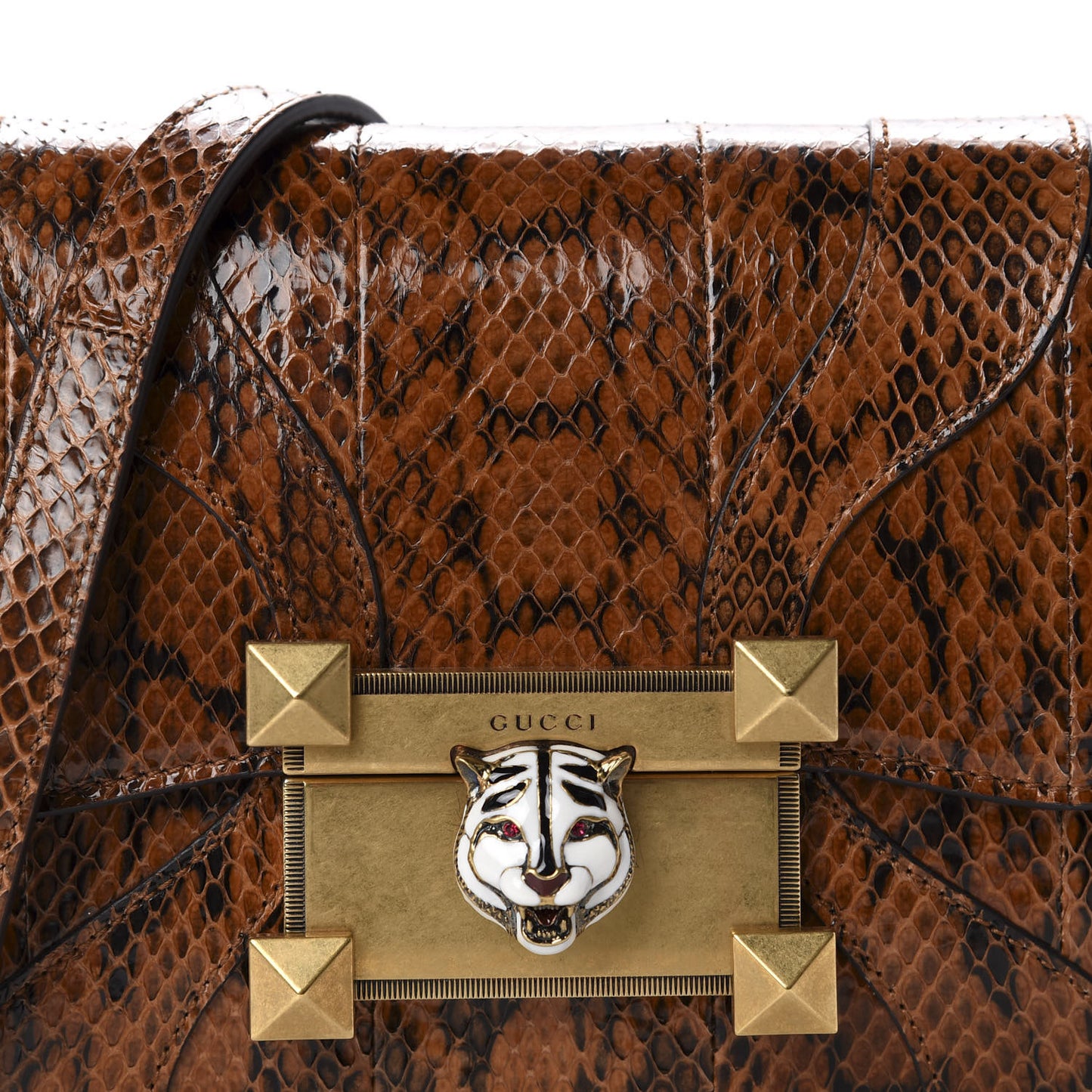 Elaphe Radiata Crystal Small Osiride Shoulder Bag Bright Cuir Ruby
