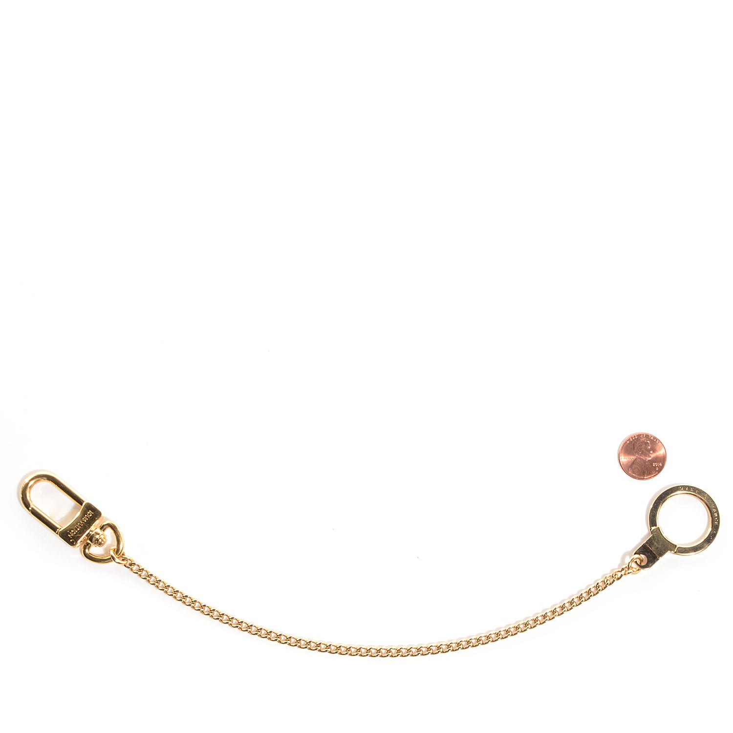 Louis Vuitton Metal Pochette Extender Key Ring Chain Gold 2 of 5