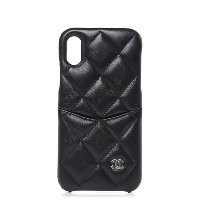 Chanel Lambskin Quilted iPhone X Case Black 1 of 7