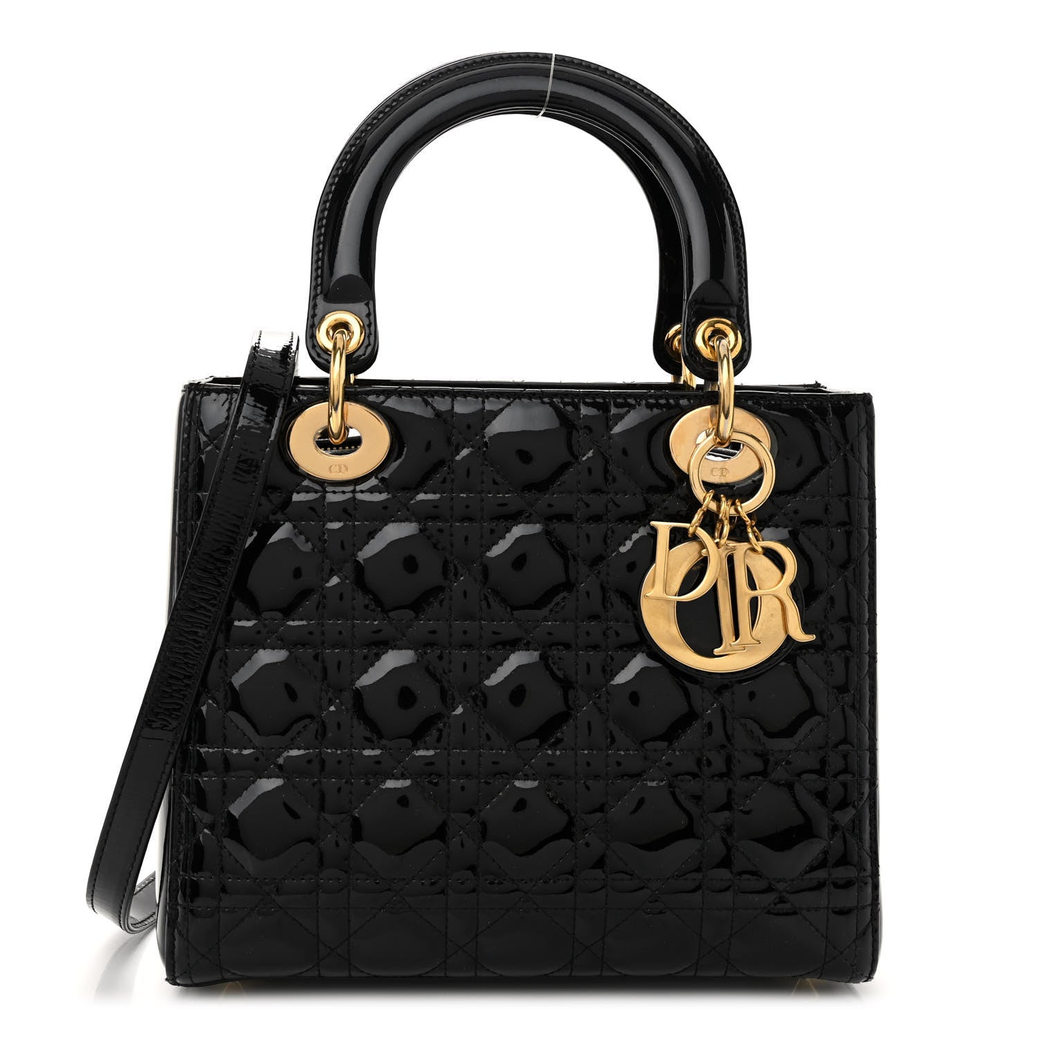 Christian Dior Patent Cannage Medium Lady Dior Black 1 of 9