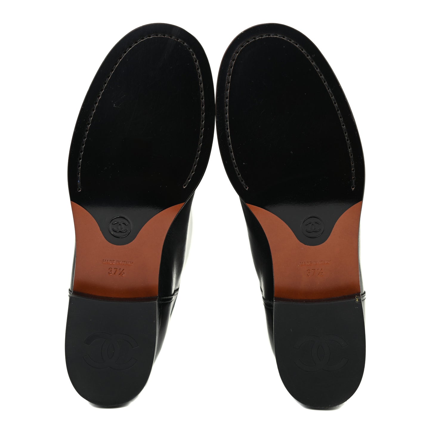 Calfskin CC High Boots 37.5 Black