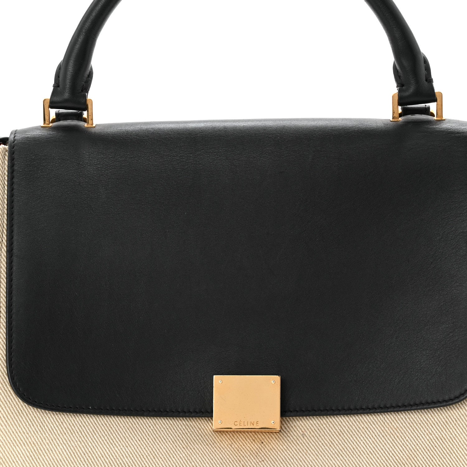Celine Smooth Calfskin Linen Small Tri-Color Trapeze Orange 7 of 10