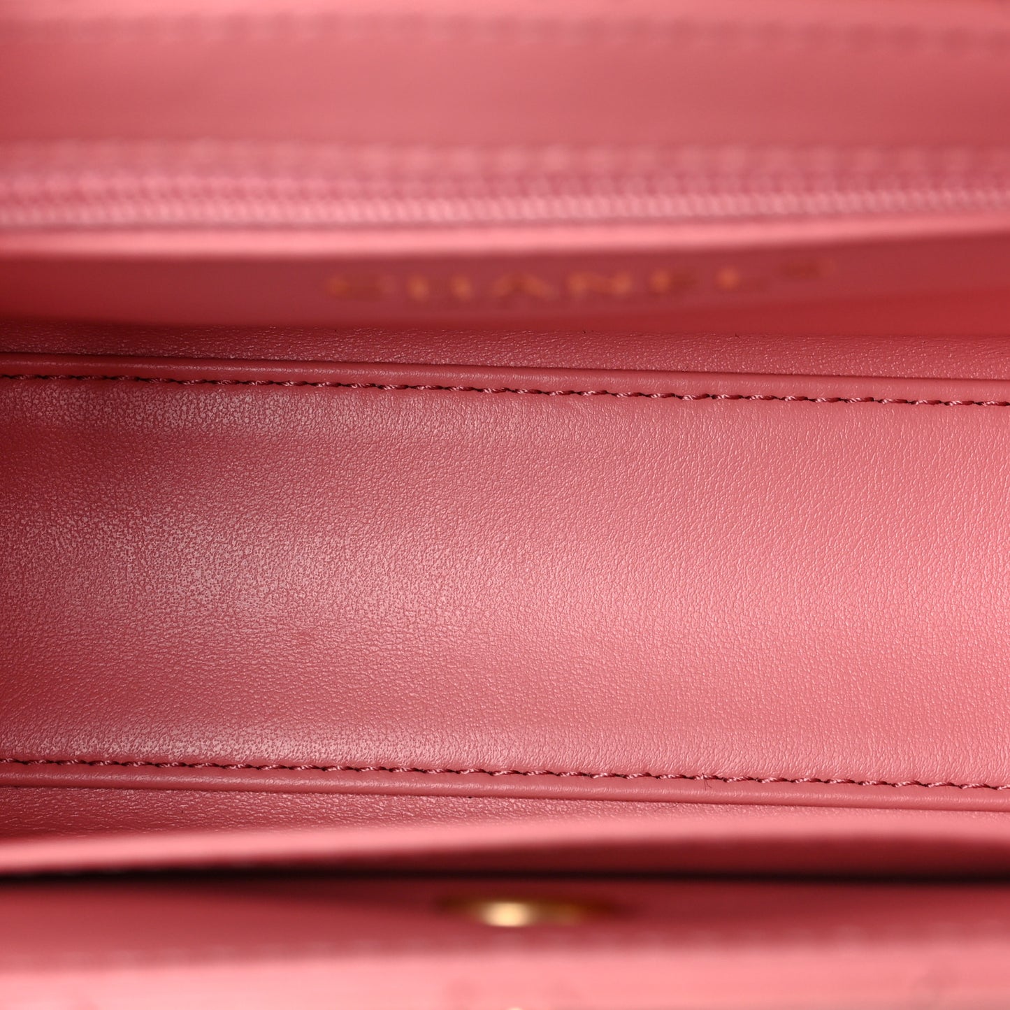 Shiny Aged Calfskin Quilted Nano Kelly Shopper Coral Pink