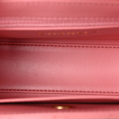 Chanel Shiny Aged Calfskin Quilted Nano Kelly Shopper Coral Pink 9 of 15