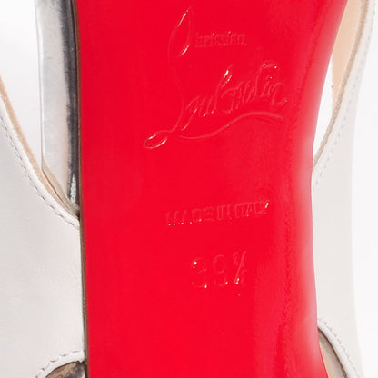 Christian Louboutin Patent Suede Calfskin Air Chance 100 Pumps 39.5 White 6 of 7