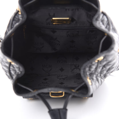 MCM Calfskin Quilted Studded Backpack Black 5 of 12