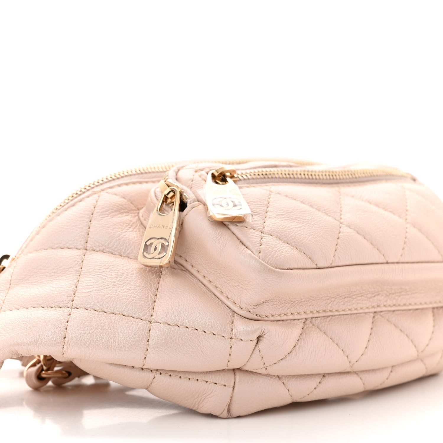 Chanel Iridescent Calfskin Quilted All About Waist Belt Bag Beige 9 of 11