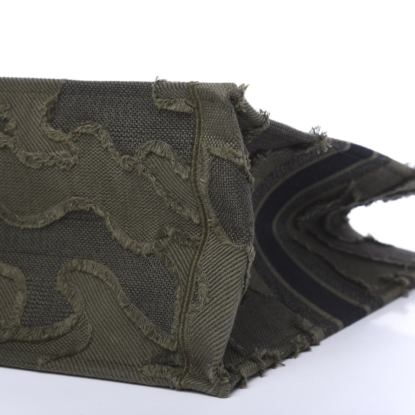 Canvas Embroidered Camouflage Book Tote Green