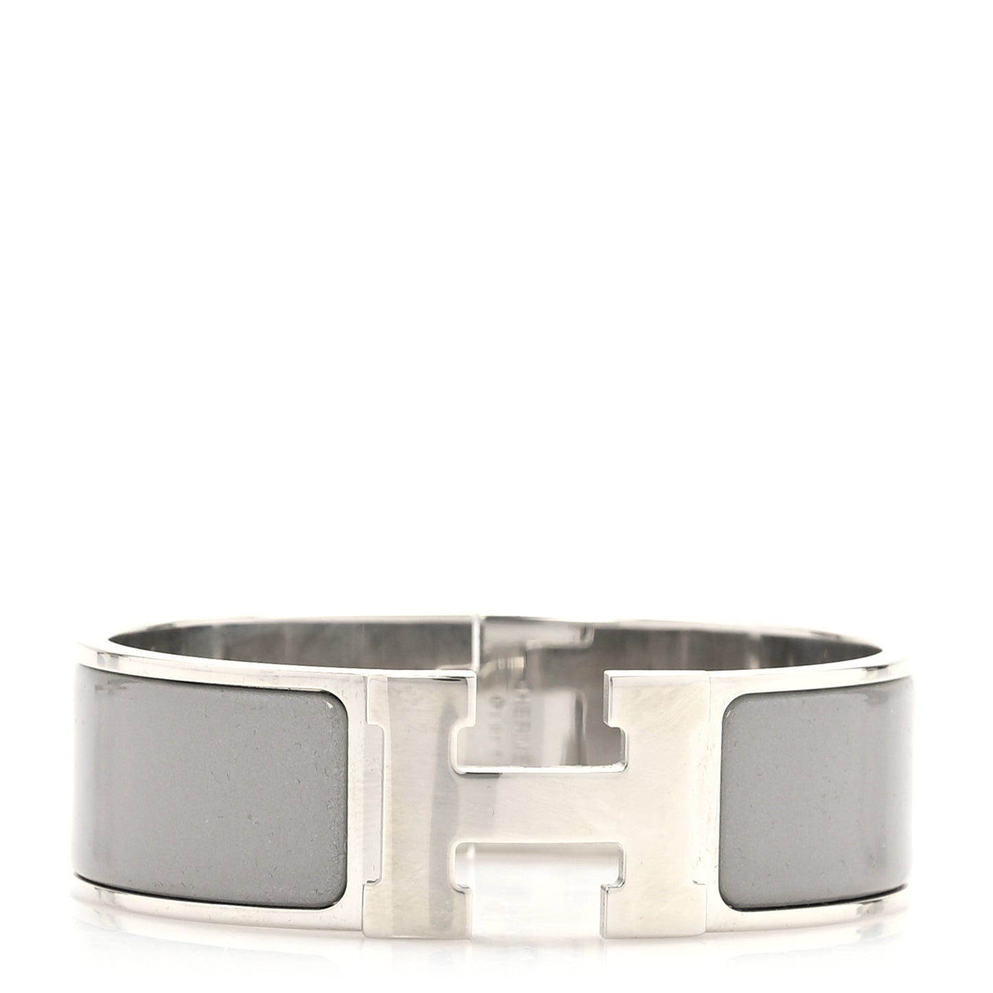 Enamel Wide Clic Clac H Bracelet GM Gris Macadam