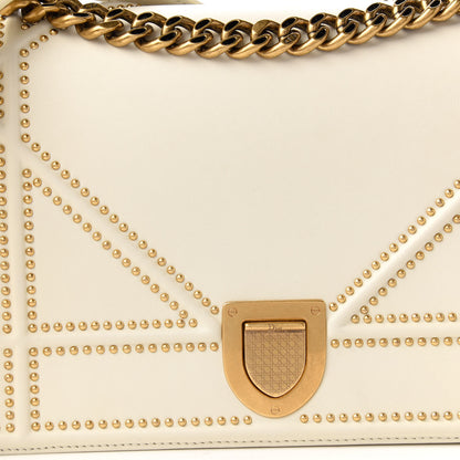 Christian Dior Lambskin Studded Medium Diorama Flap Bag Latte 10 of 11