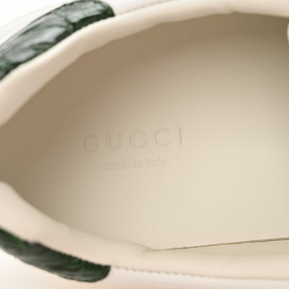 Gucci Calfskin Crocodile Web Womens Ace Sneakers 39 White Green 8 of 10