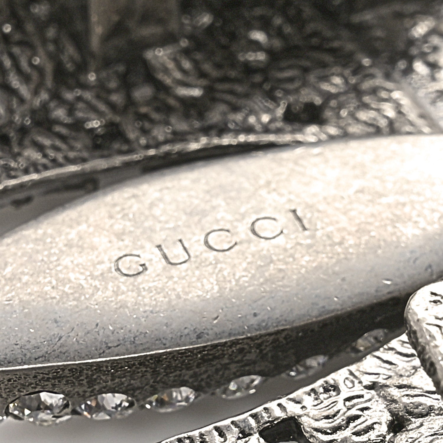 Gucci Jacquard Crystal Stripe Butterfly Belt 95 38 White 3 of 4