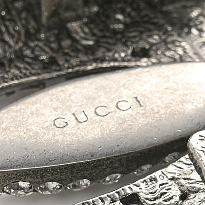 Gucci Jacquard Crystal Stripe Butterfly Belt 95 38 White 3 of 4
