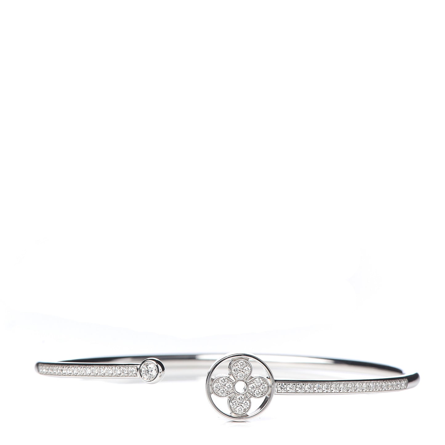 18K White Gold Diamond Pave Idylle Blossom Twist Bracelet