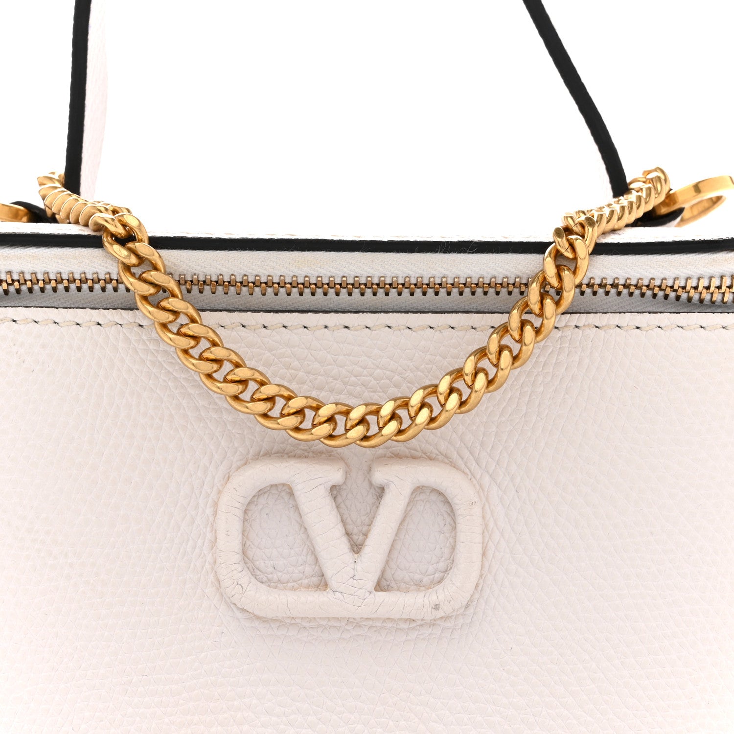 Valentino Garavani Grained Calfskin VSling Vanity Case White 7 of 12