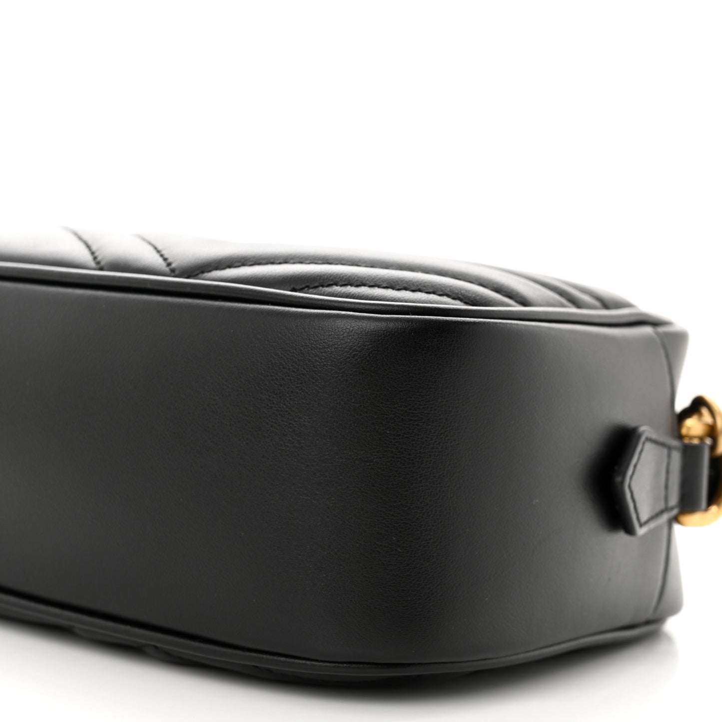 Calfskin Matelasse Small GG Marmont Chain Shoulder Bag Black
