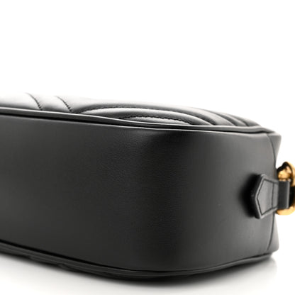 Gucci Calfskin Matelasse Small GG Marmont Chain Shoulder Bag Black 10 of 12