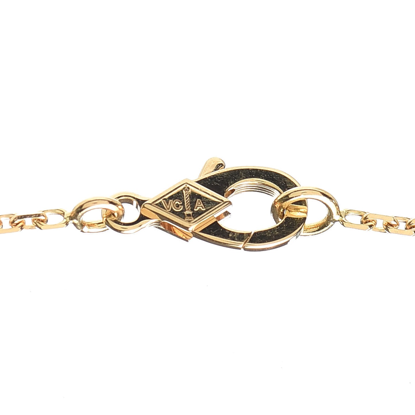 18K Yellow Gold Mother of Pearl Vintage Alhambra Pendant Necklace