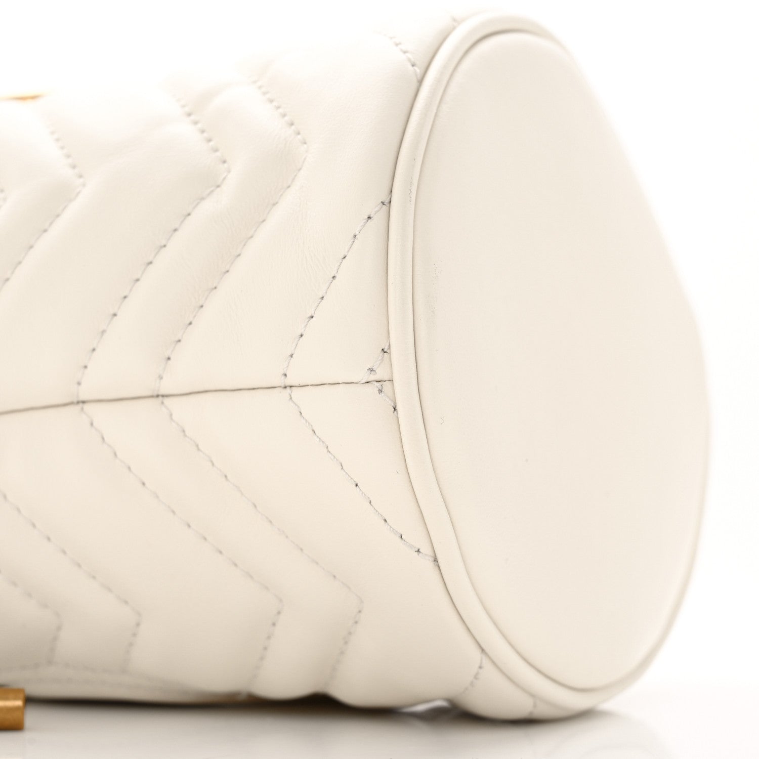 Gucci Calfskin Matelasse Mini GG Marmont 2.0 Bucket Bag White 9 of 13