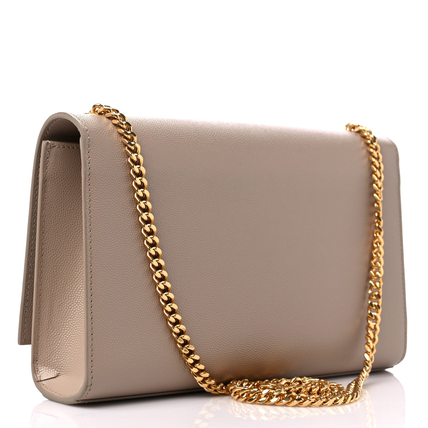 Saint Laurent Grain De Poudre Medium Monogram Kate Satchel Dark Beige 3 of 10