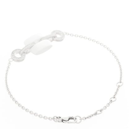 Chanel 18K White Gold Diamond White Ceramic Ultra Station Chain Bracelet 2 of 3