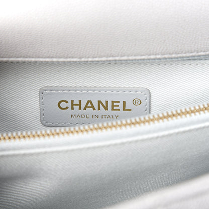 Chanel Caviar Quilted Small Coco Handle Flap Light Grey 5 of 9