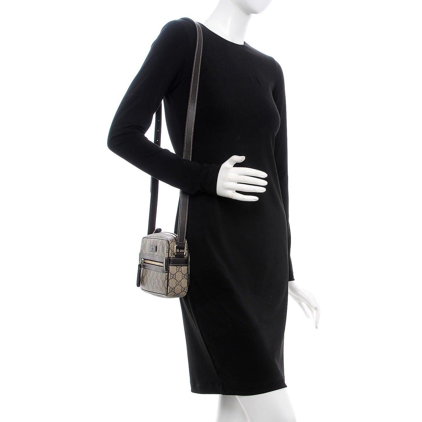 GG Plus Monogram Small Shoulder Bag Dark Brown