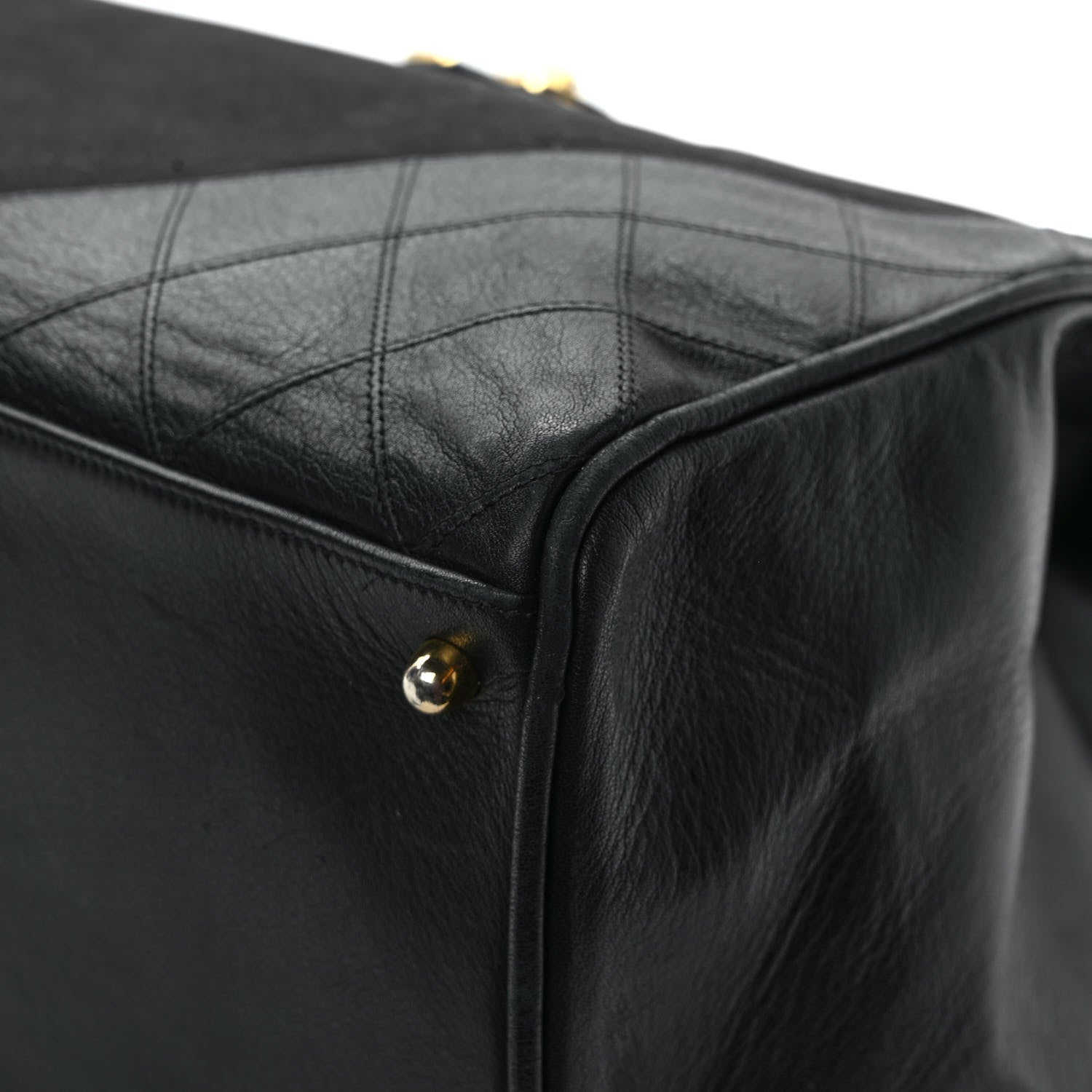 Chanel Canvas Lambskin Quilted Shopper Tote Black 9 of 9