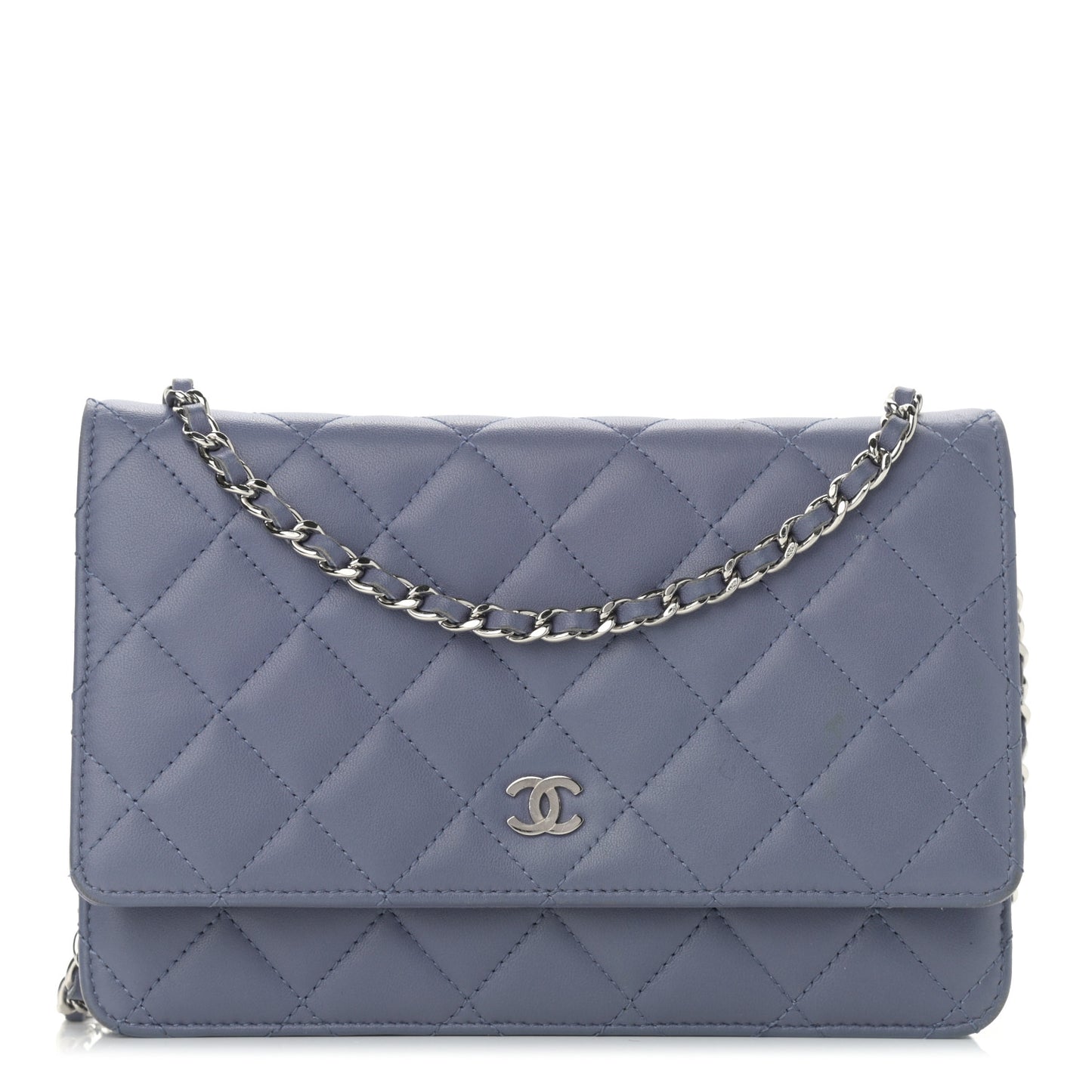 Lambskin Quilted Wallet On Chain WOC Lavender