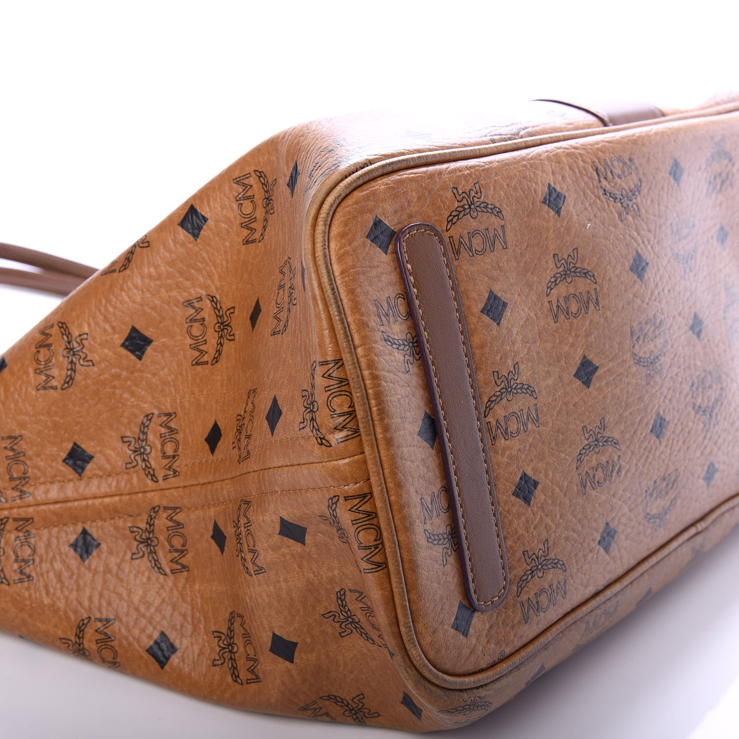 MCM Visetos Medium Liz Reversible Shopper Tote Cognac 7 of 10