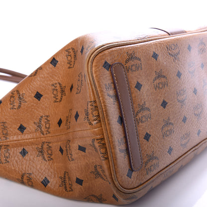 MCM Visetos Medium Liz Reversible Shopper Tote Cognac 7 of 10
