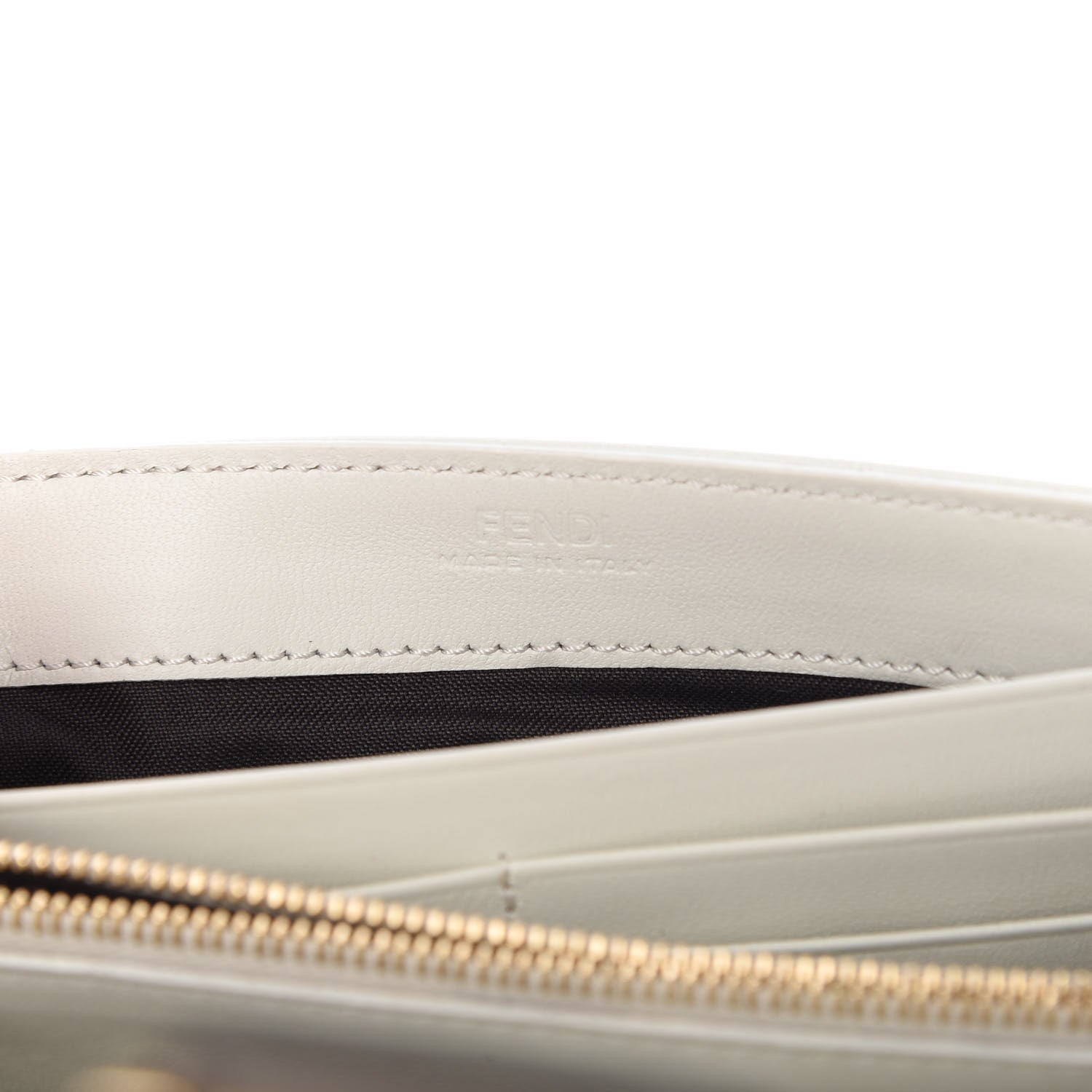 Fendi Nappa Matisse FF Embossed Continental Wallet On Chain White 8 of 9