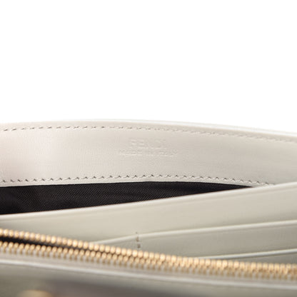Fendi Nappa Matisse FF Embossed Continental Wallet On Chain White 8 of 9
