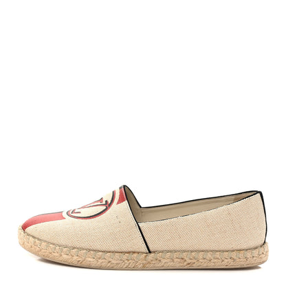 Louis Vuitton Canvas Postcard Espadrille Flats 38.5 Ecru 1 of 9