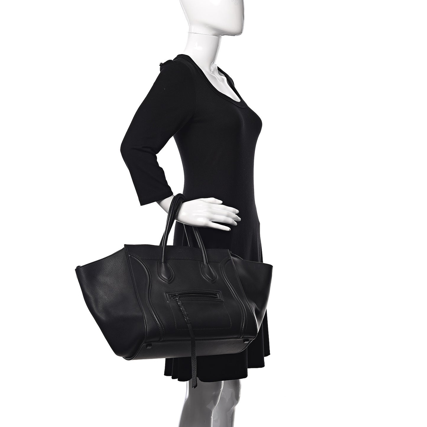 Supple Calfskin Medium Phantom Luggage Black
