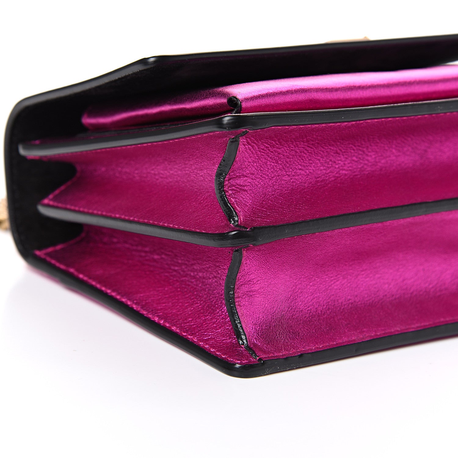 Saint Laurent Metallic Calfskin Small Monogram Sunset Fuchsia 8 of 12