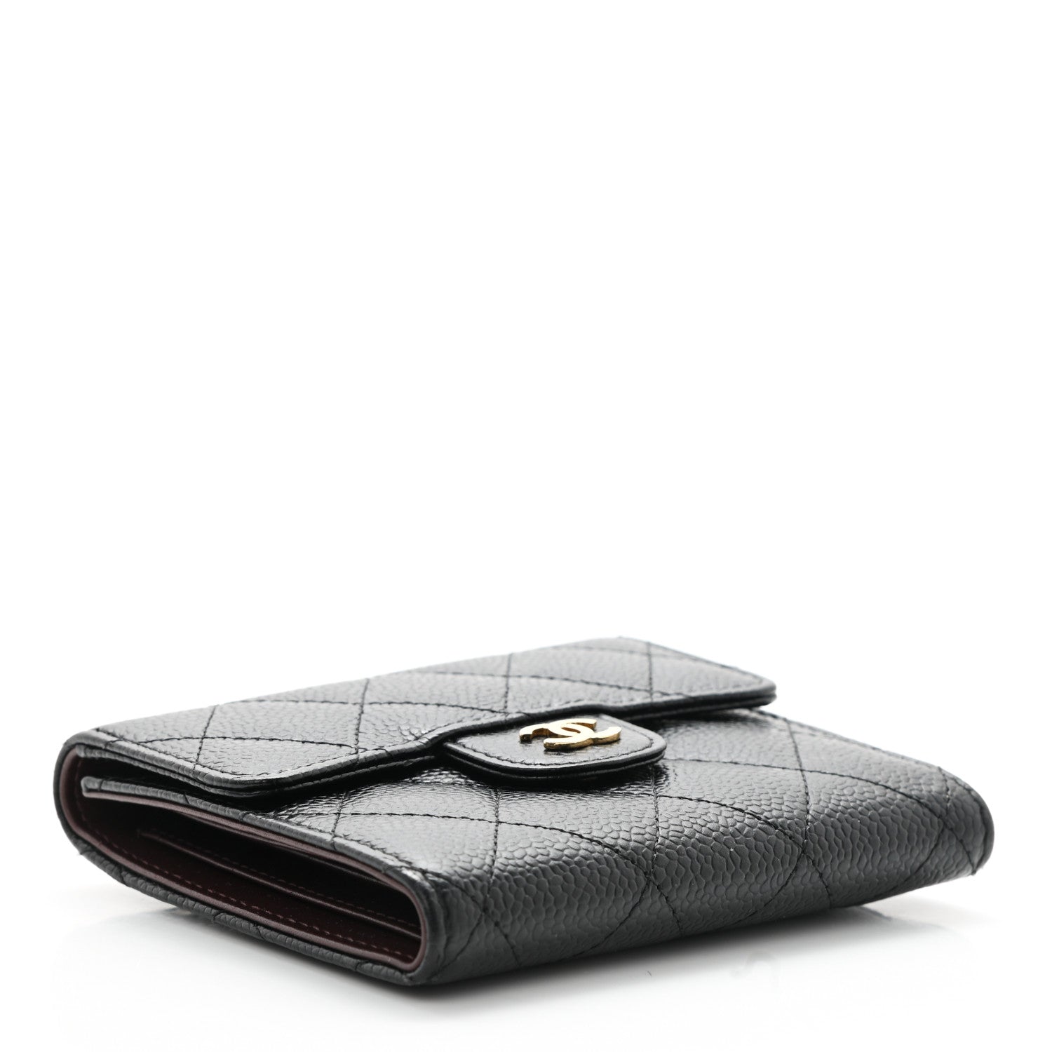 Chanel Caviar Quilted Compact Flap Wallet Black 4 of 9